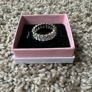 Silver Ring with Cubic Zirconia Diamonds.